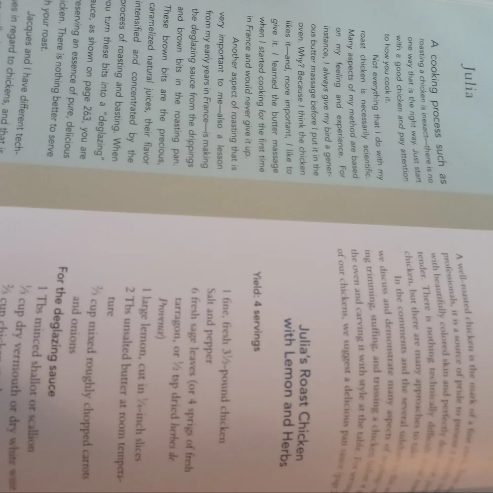 Julia Child  and Jacques Pepin Cookbook, Cooking at Home